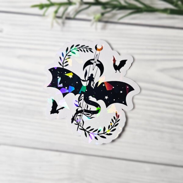 Midnight Dragon Glitzer Sticker