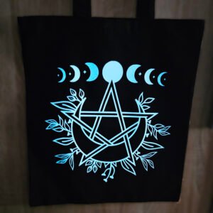 Moonphase Pentagramm Beutel | Glow in the dark