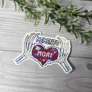 Memento Mori Glitzer Sticker