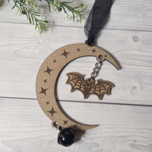 Moon Bat Holzanhänger