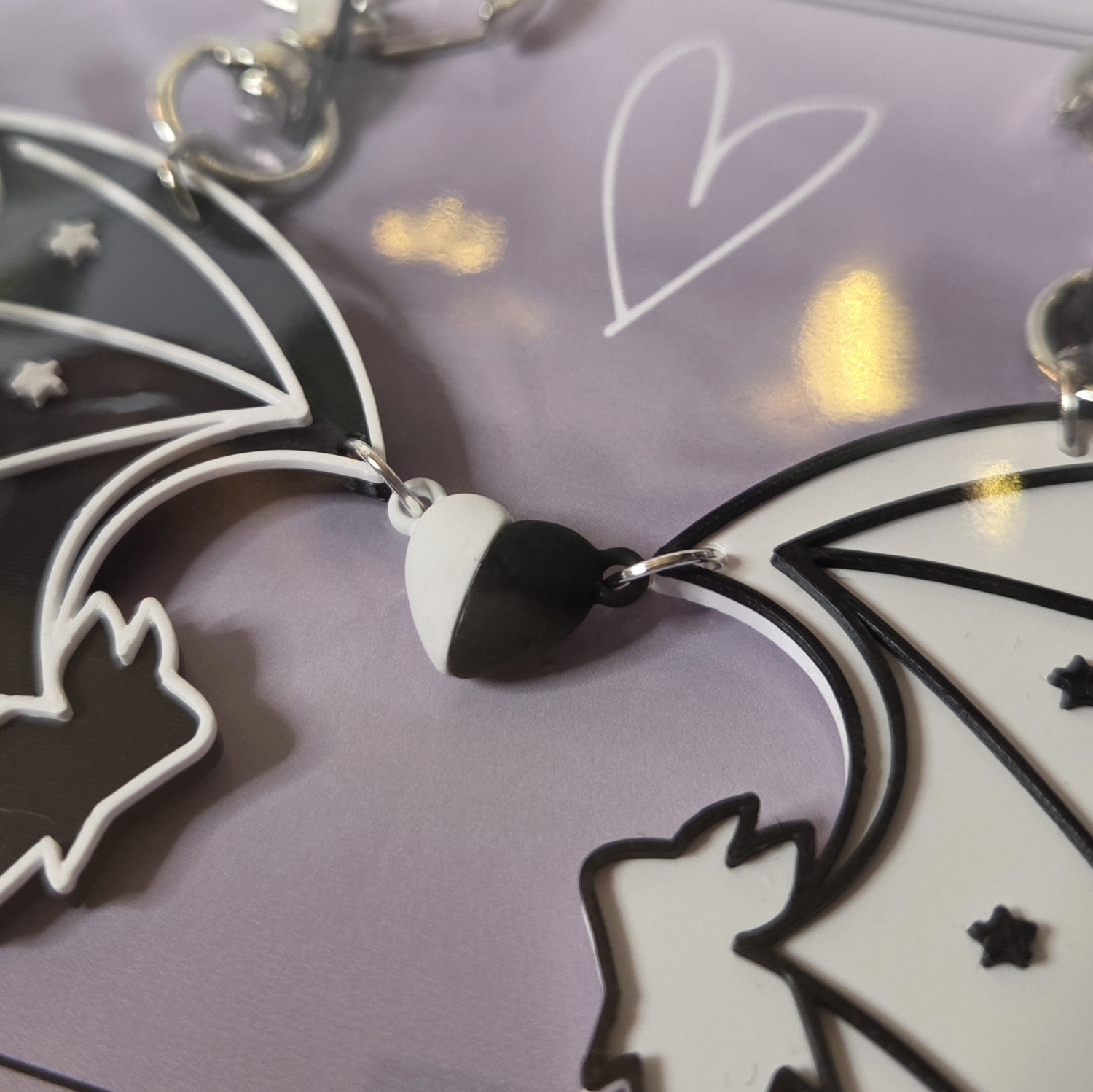 Bats Friends | Herz-Magnetanhänger | For friends & couples (Farbwahl) – Bild 3