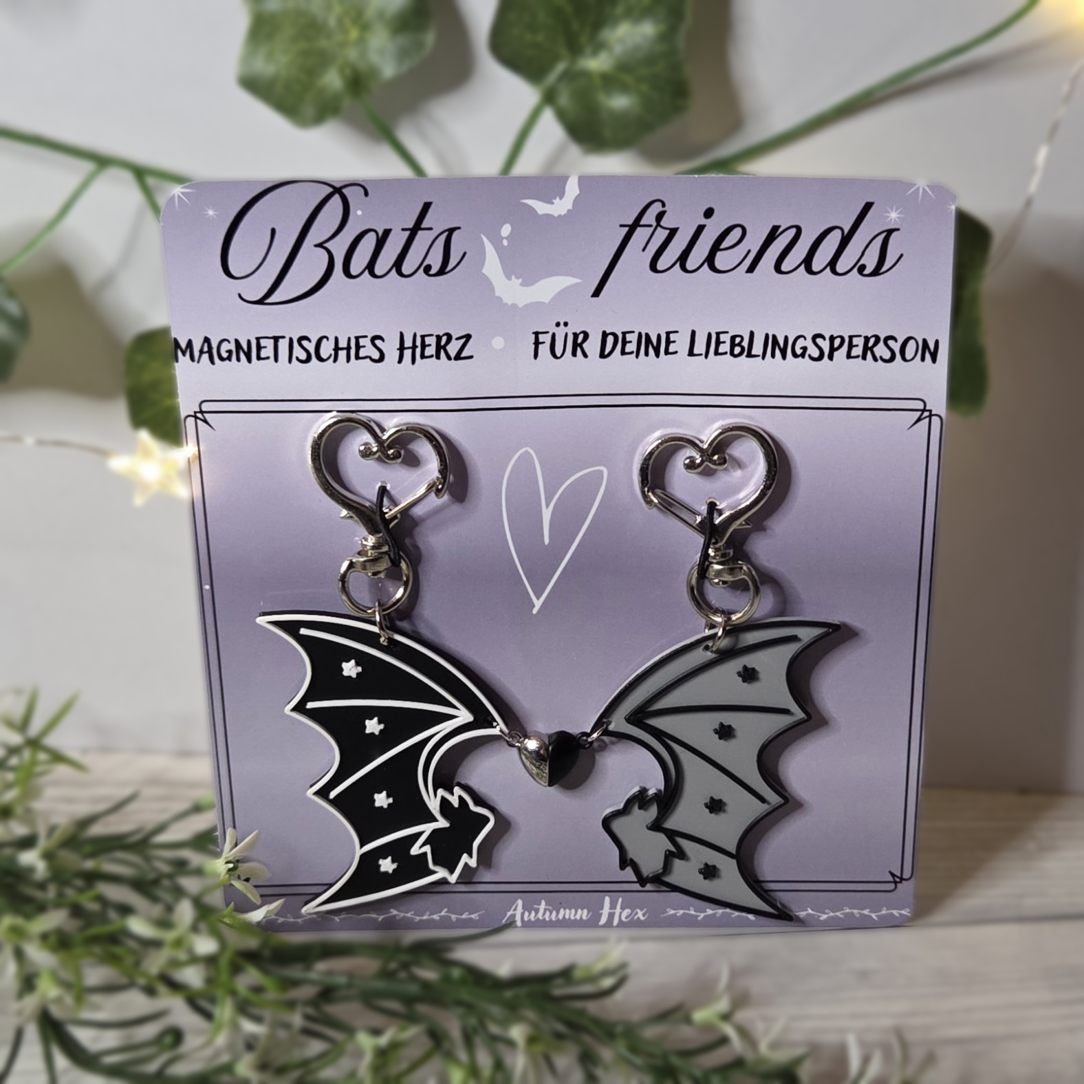 Bats Friends | Herz-Magnetanhänger | For friends & couples (Farbwahl) – Bild 2