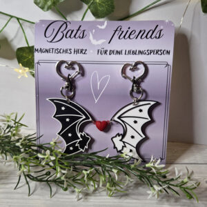 Bats Friends | Herz-Magnetanh&auml;nger | For friends & couples (Farbwahl)
