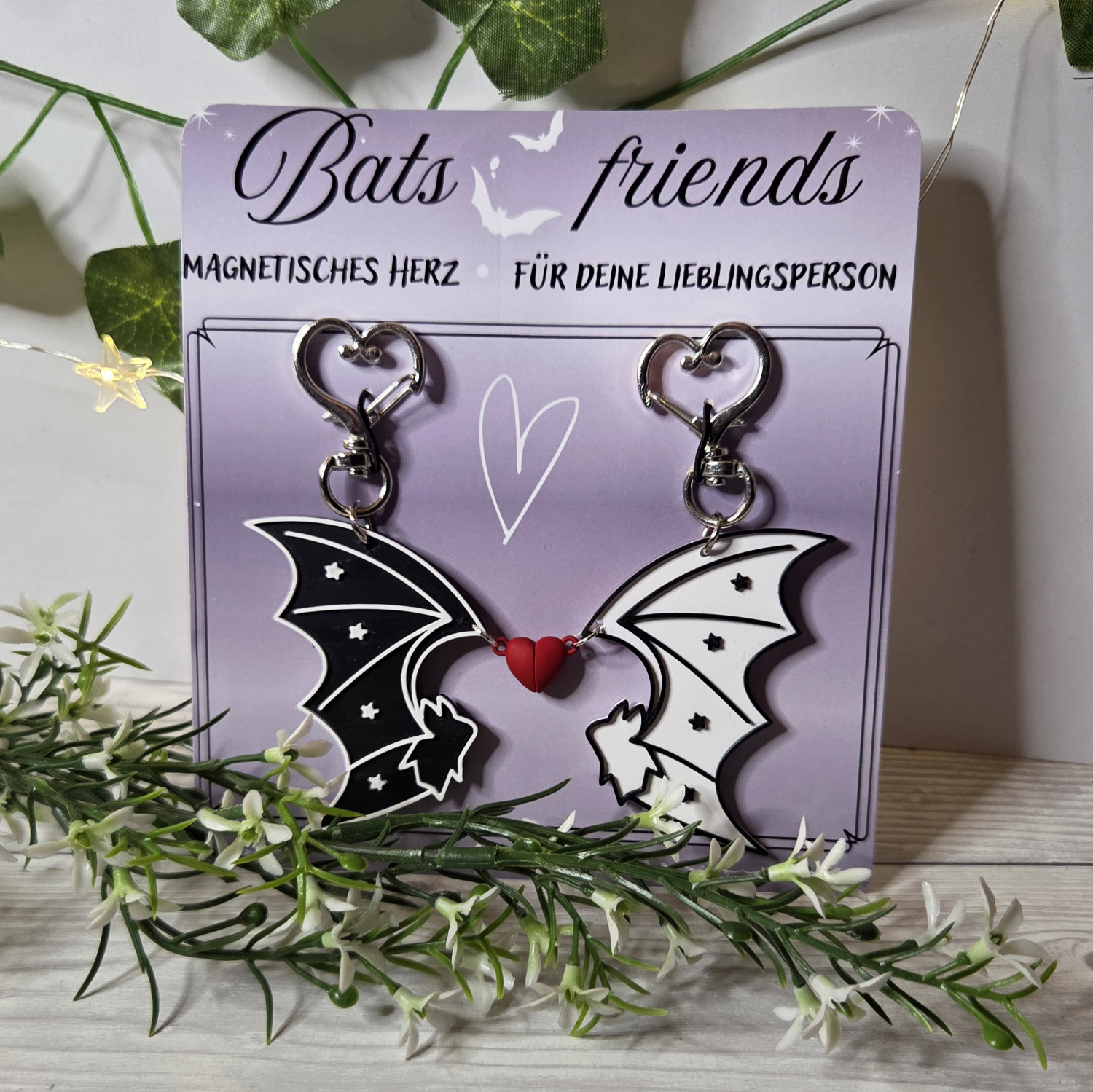 Bats Friends | Herz-Magnetanhänger | For friends & couples (Farbwahl)