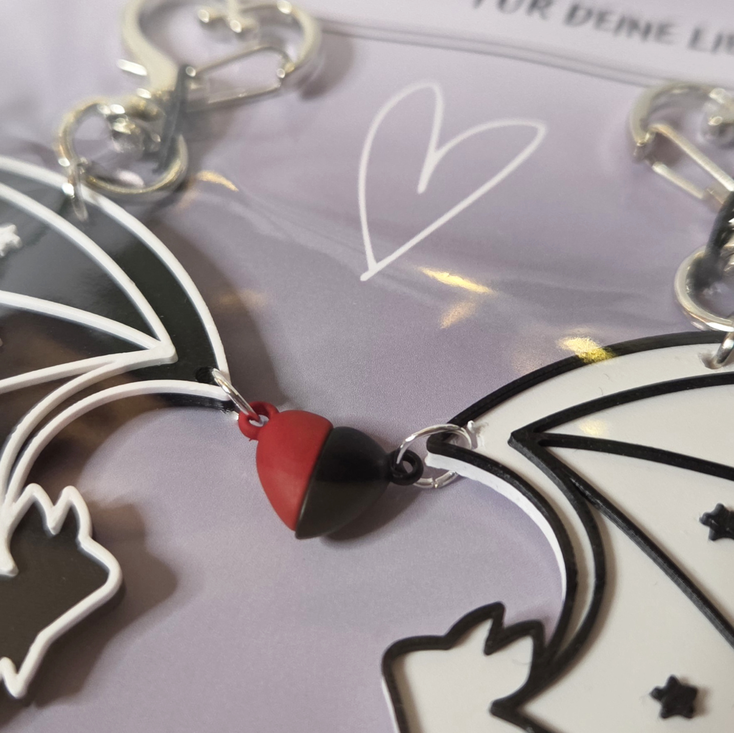 Bats Friends | Herz-Magnetanhänger | For friends & couples (Farbwahl) – Bild 7