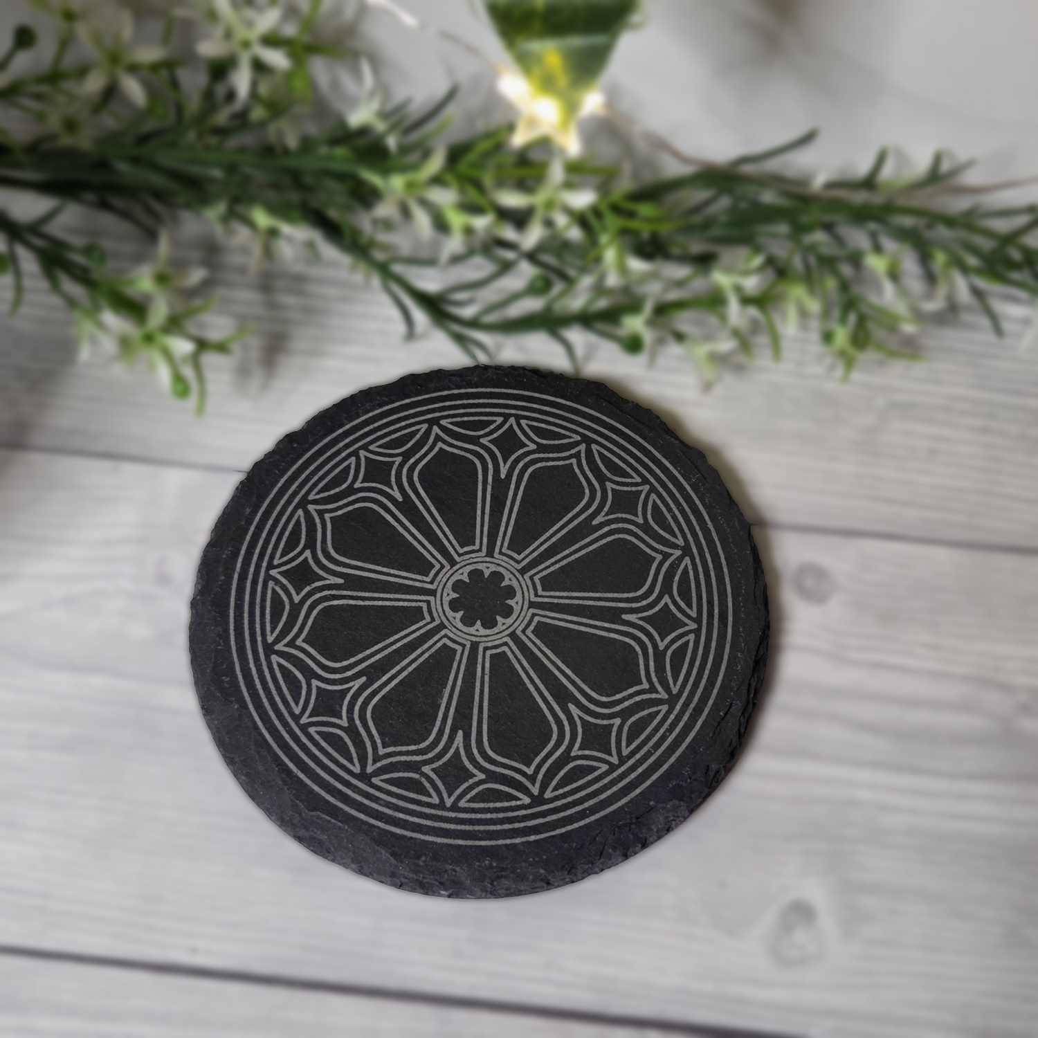 Cathedral Window Untersetzer | Schiefer