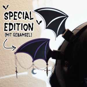 Fledermausfl&uuml;gel f&uuml;r Kopfh&ouml;rer | Special Edition mit Schmuck