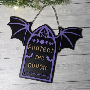 Protect the Coven | Holzschild Einzelst&uuml;cke | Verschiedene Farben