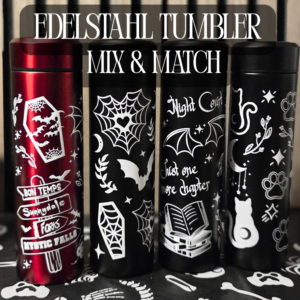 Edelstahl Tumbler mit Teesieb | Motiv- und Farbwahl! | Bookish | Cats | Gothic